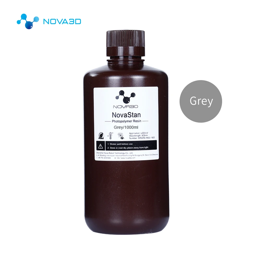 1L Grey NOVA3D УФ Смола 3d васаб Смола 3d принтер печатный материал impresora 3d resina lcd DLP SLA УФ чувствительный жидкий фотополимер - Цвет: 1L Grey