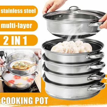 

5 Layers Stainless Steel Thick Steamer pot Soup Steam Pot Universal Cooking Pots for Induction Cooker Gas Stove steam pot