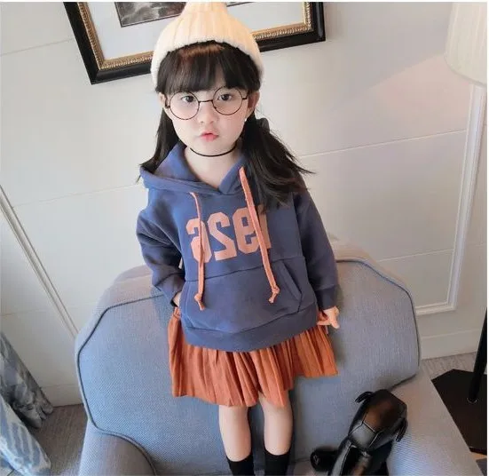 Skup Mihkalev dzieci jesień sukienka 2020 dziewczynka polar księżniczka sukienki dla zagęścić bluzy ubrania miot dziewczyny bluzy