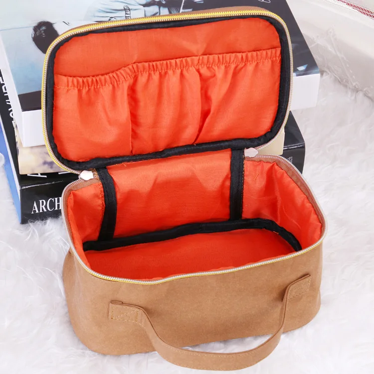 PUBGS Women Clutches NEW Kraft Paper Storage Bag Vintage Washable Large-capacity Tear-resistant Environmental-friendly