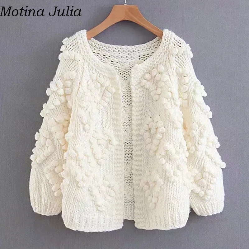 Motina Julia элегантный вязаный свитер с сердцем женский осенне-зимний теплый свитер женский кардиган вязаный Повседневный крутой верхней одежды