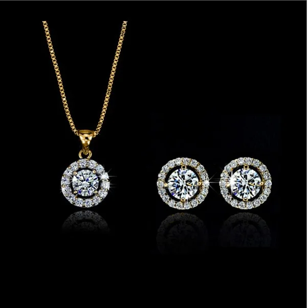

Pro! Bracelets Eight Heart Eight Arrows Zircon Earrings Necklace Two Piece Set-Light 1127