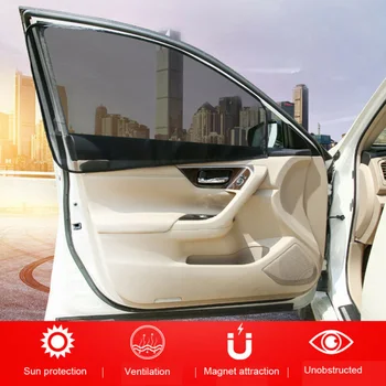 

4Pcs Sunshade Auto Front+Rear Side Window Visor UV Protection Magnetic