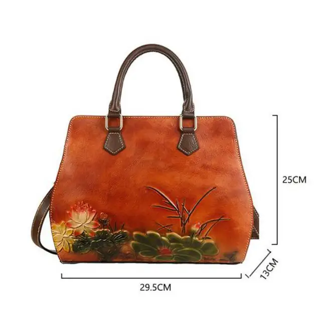 MOTAORA Women's Bag Retro Genuine Leather Shouder Bags For Women New Handmade Embossing Handbag Large Capacity Casual Bag Female 6