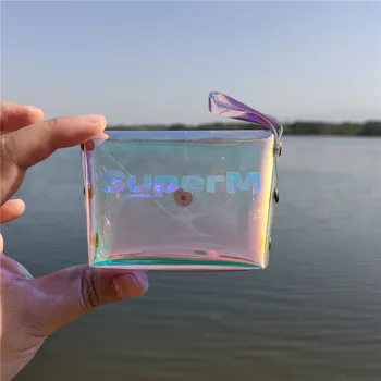 

KPOP Super M Laser Coin Purse Card Bag Make-UP Bag Mini Album Super M JOPPING KAI LUCAS TAEMIN TAETONG BAEKHYUN TEN MARK FH5
