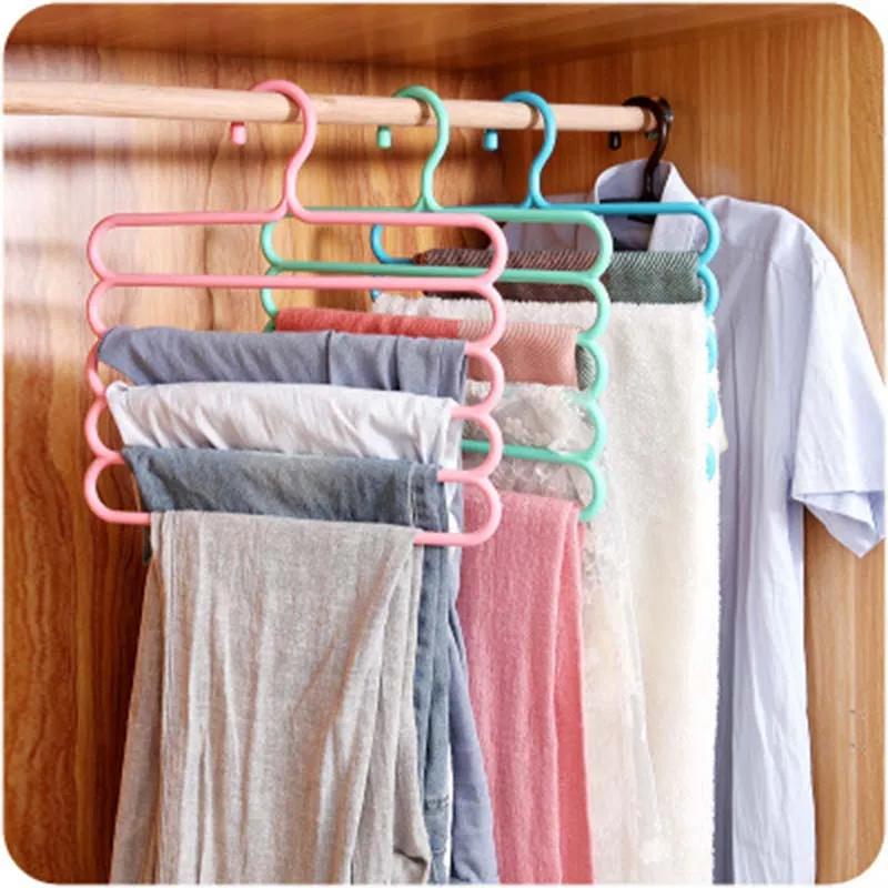 

1PC Pants Hangers Holders Multifunction Trousers Hanger Tie Scarfs Belt Towel Non-slip Magic Hanger Storage Rack clothes hanger