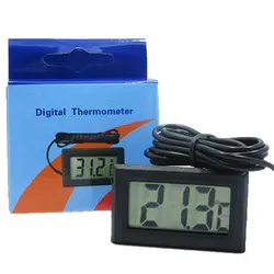 Thermomètre numérique LCD sans batterie, congélateur, Mini thermomètre électronique d'intérieur et d'extérieur avec capteur 