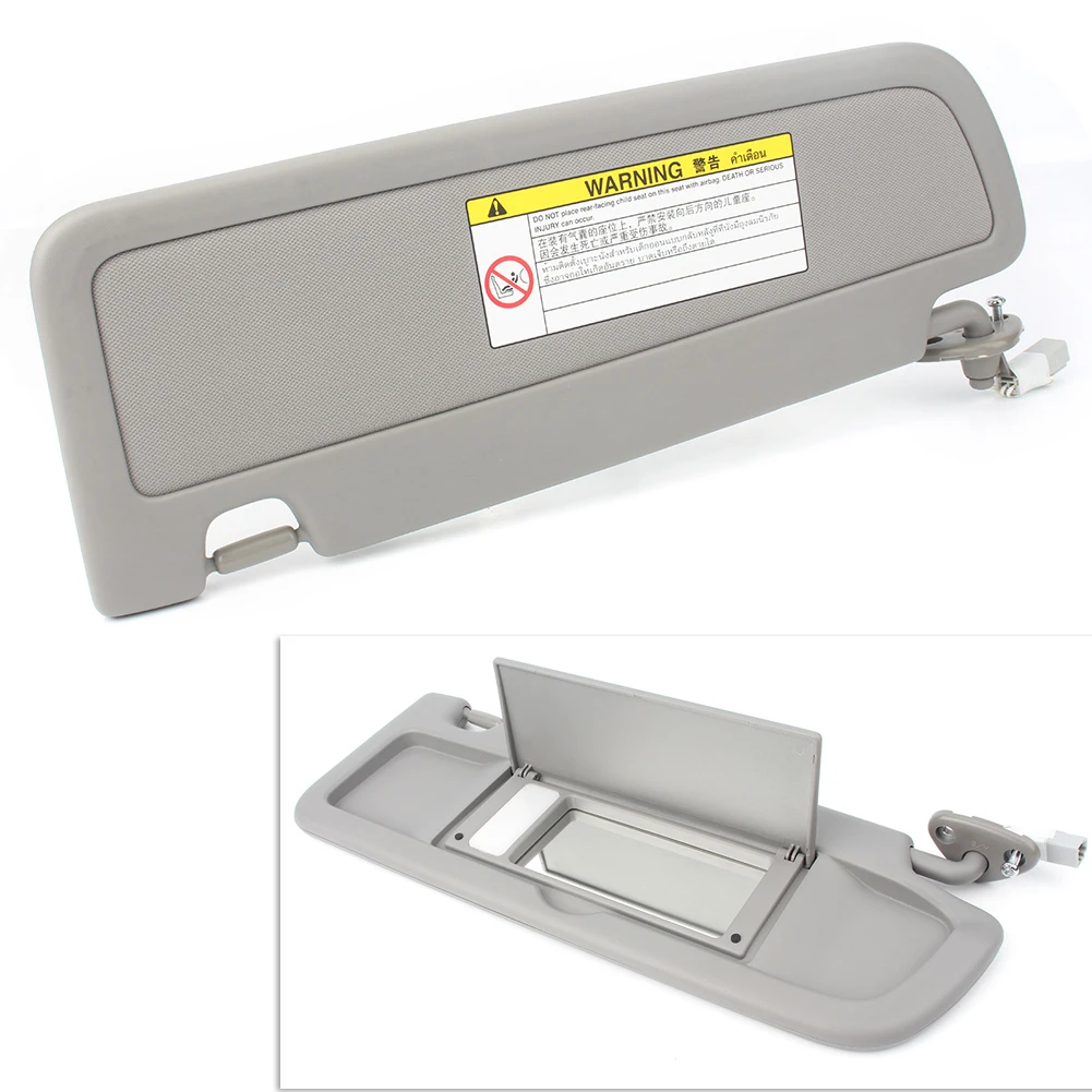 OEM Dark Grey Car Sun Visor Shade w/ Light &amp Mirror For Honda Civic 2006 2007 2008 2009 2010 2011 Right Side |