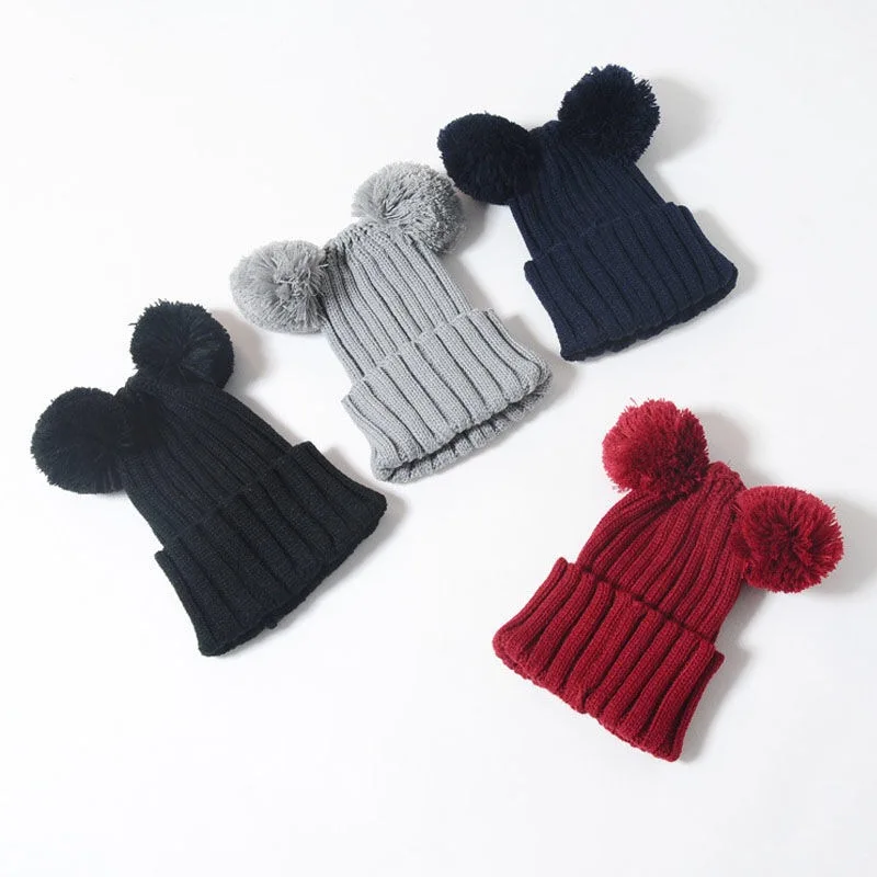 Children's hats keep warm in autumn and winter lovely girls boys and girls baby thickened knit hats are suitable for children ag