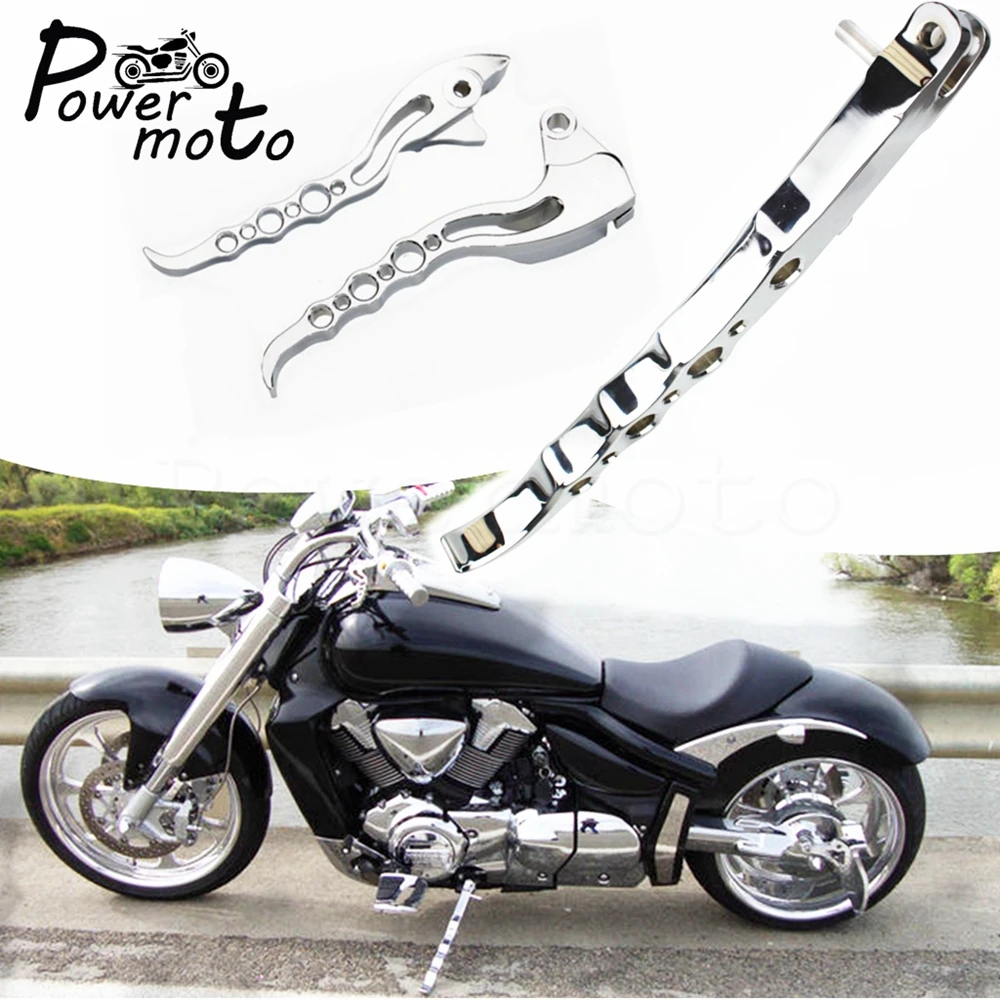 Motorcycle Aluminum Kickstand Side Parking Stand & Handle Brake Clutch