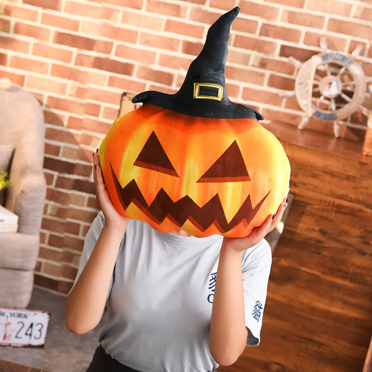 

Creative Halloween Funny Pumpkin Pillow Activity Decoration & Vegetable Fruit Doll Holiday Gift