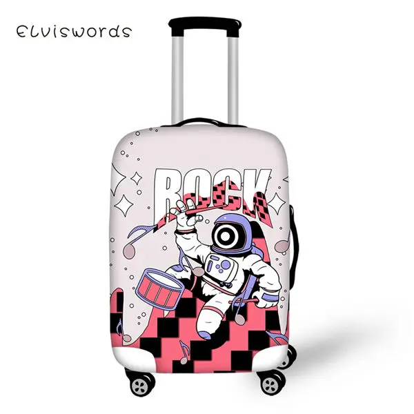 ELVISWORDS эластичный чехол для чемодана Космос астронавт узор Защитная крышка для чемодана водонепроницаемые и пыленепроницаемые дорожные аксессуары - Цвет: CDWX1646LMS