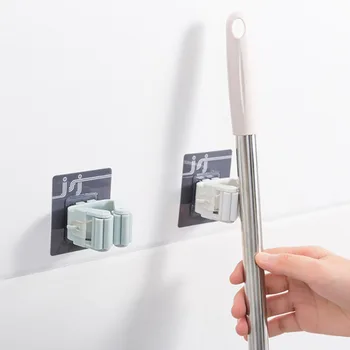 

Holder Bathroom Wall Sticker Clamp Mop Floor and Broom Home Bathroom TOB