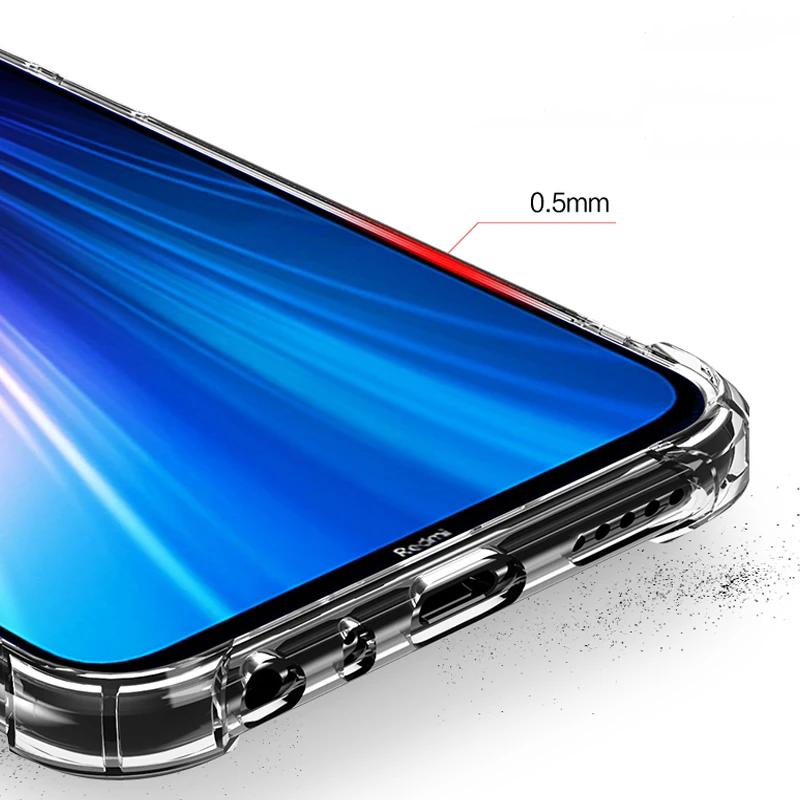 Прозрачный чехол из ТПУ для Xiaomi Redmi Note 8 Pro мягкий силиконовый телефона прозрачная