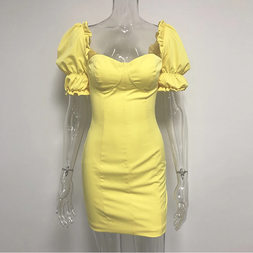JillPeri женское короткое желтое платье с коротким рукавом, с вырезом лодочкой, с открытыми плечами, многоканальное платье, вечерние платья знаменитостей, мини-платье