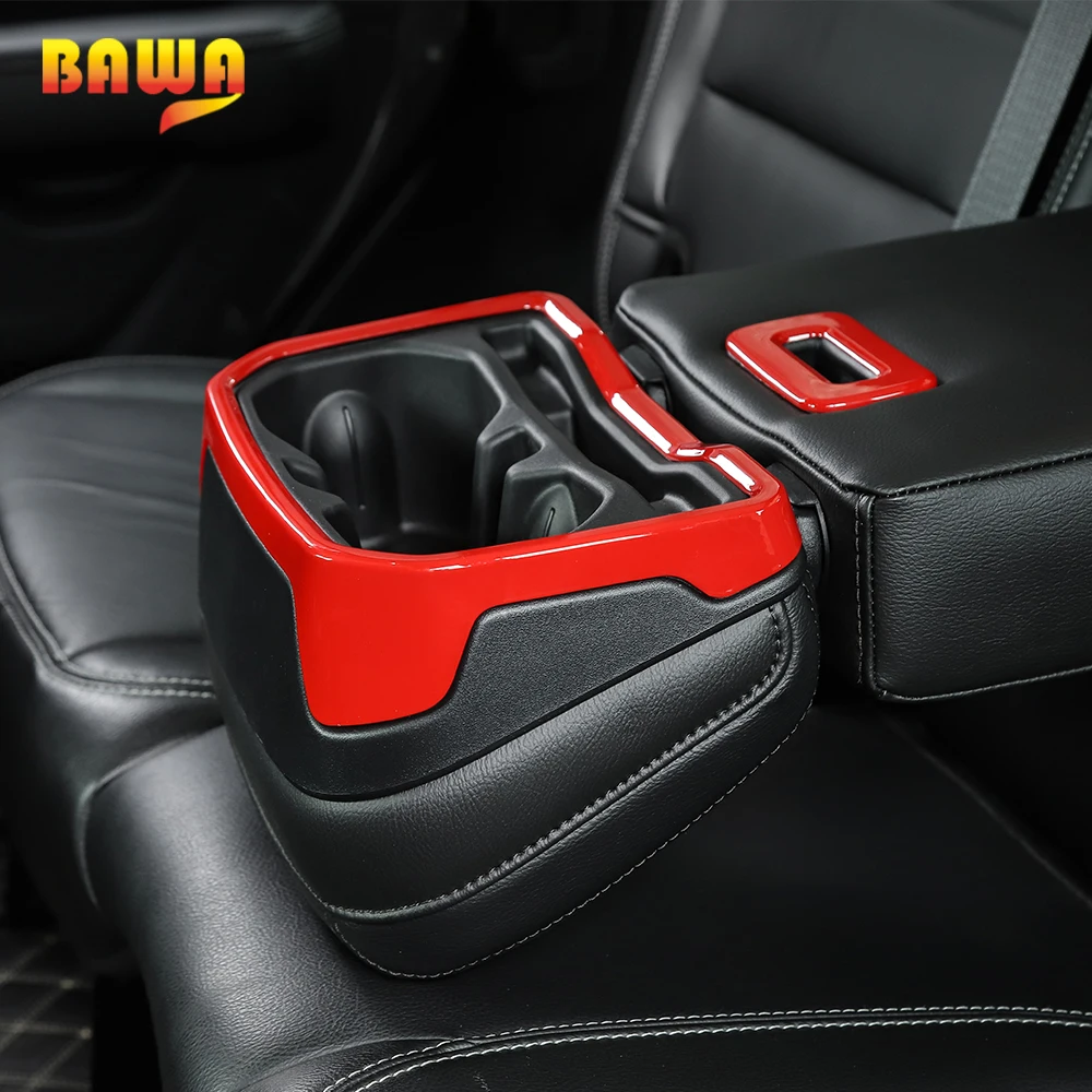 BAWA внутренние молдинги для Jeep Wrangler JL+ задний подлокотник подстаканник Декор Рамка аксессуары для Jeep Wrangler JL