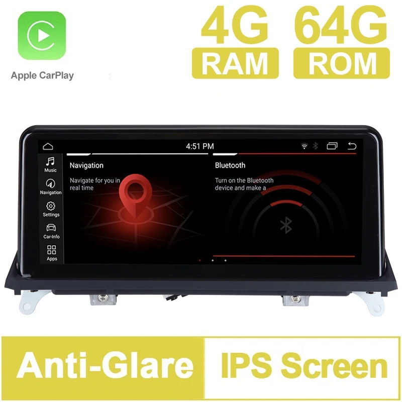 10.25 inch 8 Core 64G ROM Android 10.0 System Car GPS Navigation Media Stereo Radio ForBMW X5 E70 X6 E71 2007- 2010 CCC System