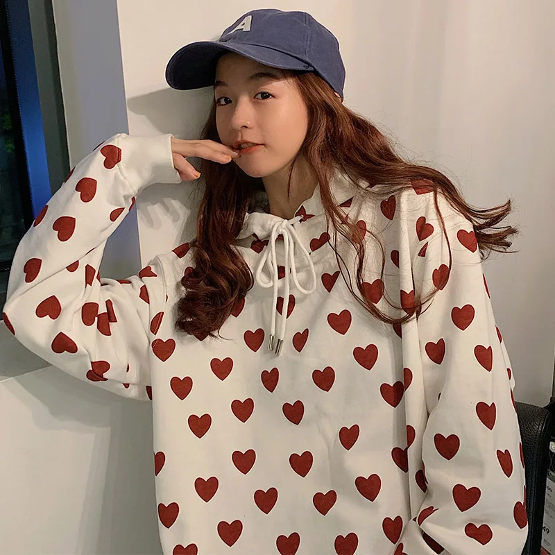 2019 Harajuku Женская Толстовка Осенняя НОВАЯ шикарная Милая толстовка с капюшоном с принтом модная Свободная Повседневная Женская толстовка с