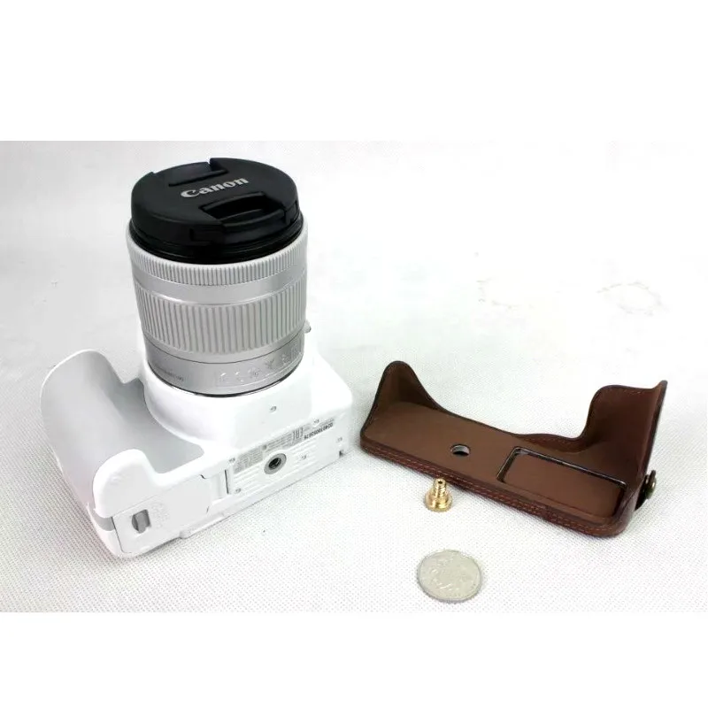 Чехол из искусственной кожи для камеры на половину тела для Canon EOS200D 200DII 250D Kiss X9 X10 Rebel SL2 SL3 крышка с открытой батареей