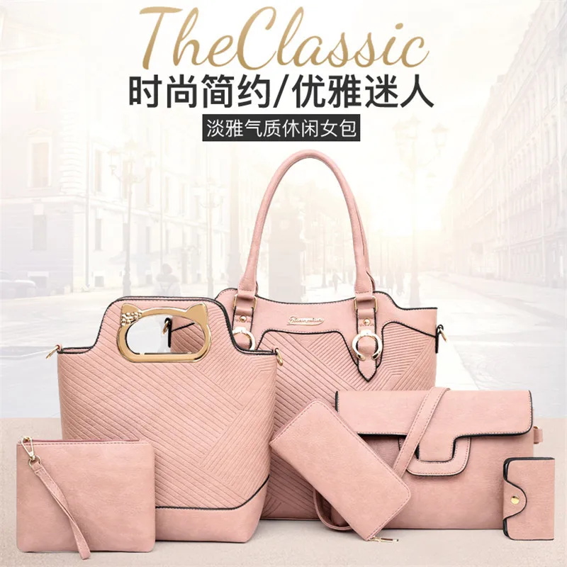 

WOMEN'S Bag 2019 New Style Fashion Six Pieces Set Different Size Bags European And American Minimalist Elegant One-Shoulder Diag