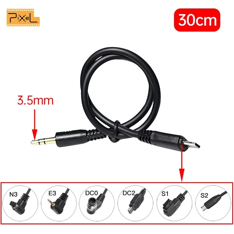 30cm Pixel Shutter Release Remote Control Connecting Cable For Canon Nikon Sony Camera TW-283 T9 camera remote shutter button camera remote shutter release camera control cable