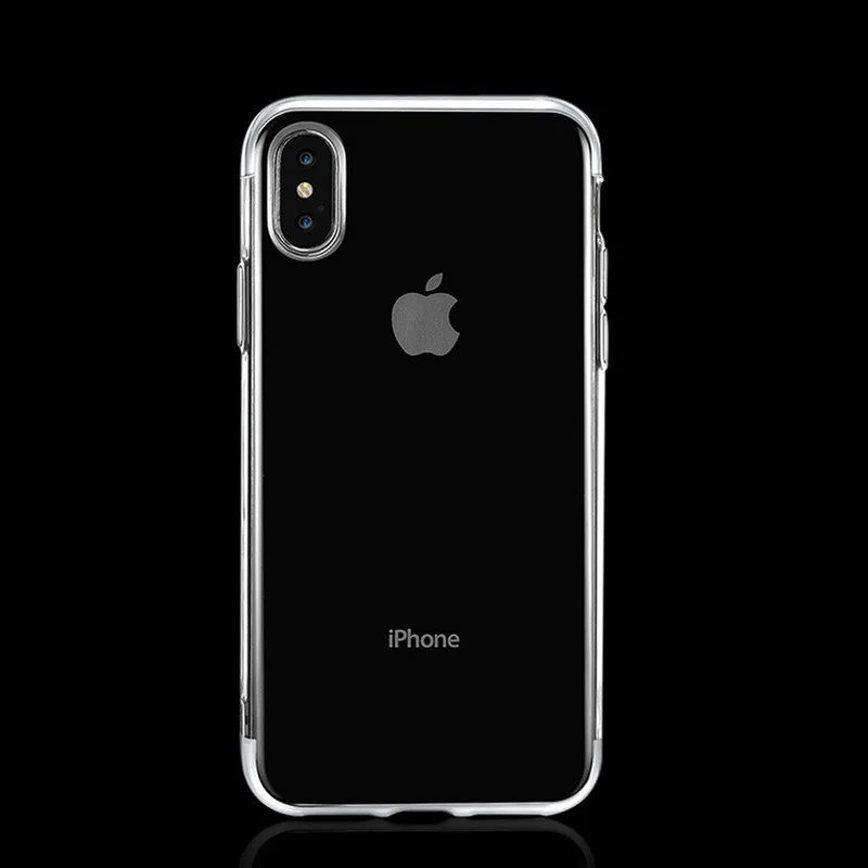 Роскошный силиконовый прозрачный чехол для iPhone X 6 6S Plus Мягкий из ТПУ Рамка задняя