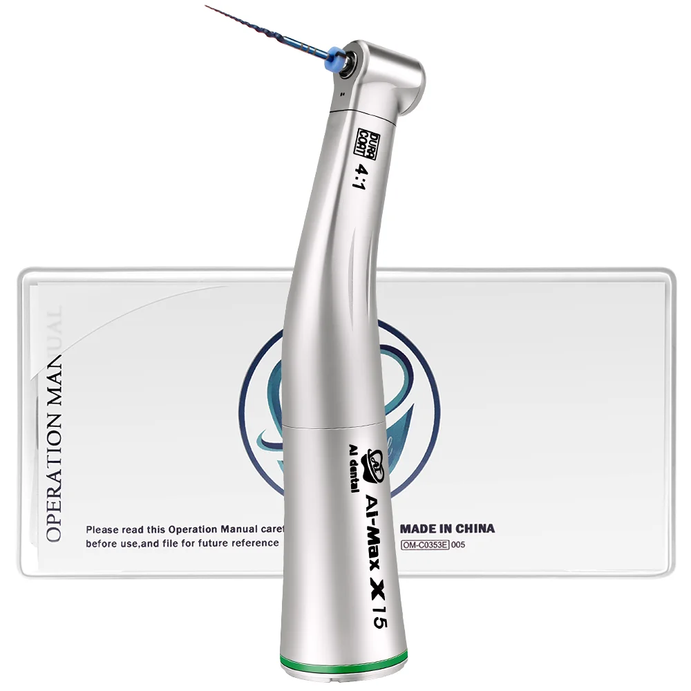 

Dental micro motor low speed handpiece 4:1 reduction contra angle hand piece connect with dental units X15 non-optic