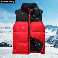 Осень и зима новая мужская жилетка без рукавов модная повседневная приталенная куртка-пуховик и пальто мужской бренд