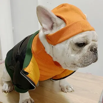 

French Bulldog Undershirt Hat Set Pet Dog Hoodie Jersey Sweater Winter Warm Clothes Coat Jacket For Small Medium Dogs Pug WSC17