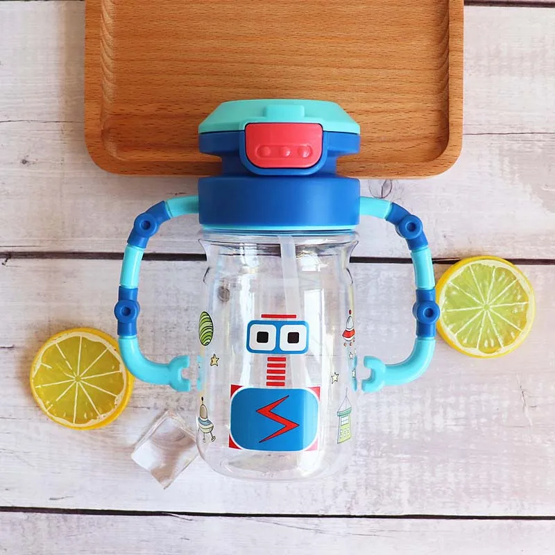 Cartoon Baby Feeding Bottle Drinker Sippy Training Cup Child Mug Learn Drinking Infant Milk Water with Straw | Мать и ребенок