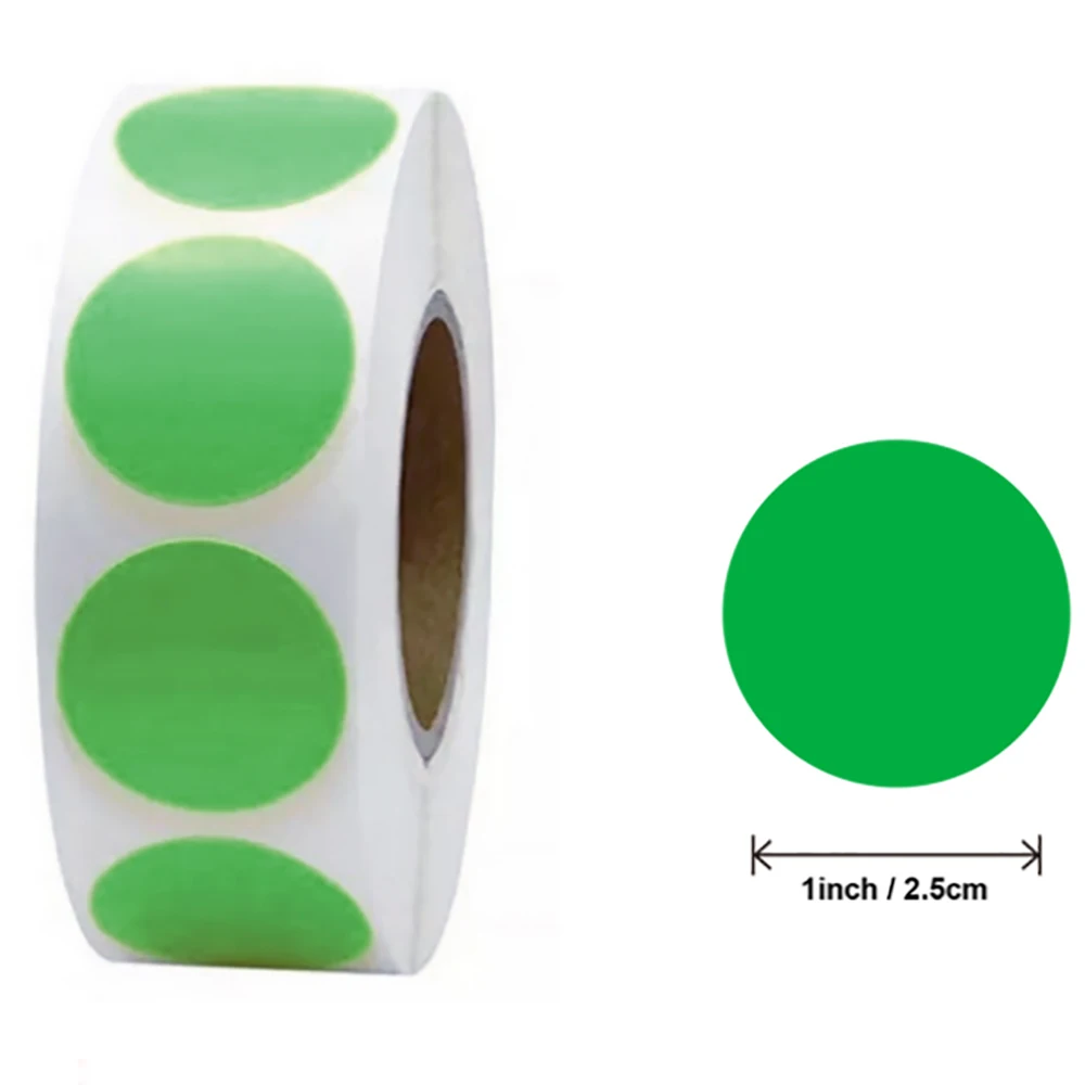 100-1000pcs Round Chroma Label Color Code Dot Stickers Yellow Green Purple Red Stickers For Stationery Packge Box Sealing Decor 