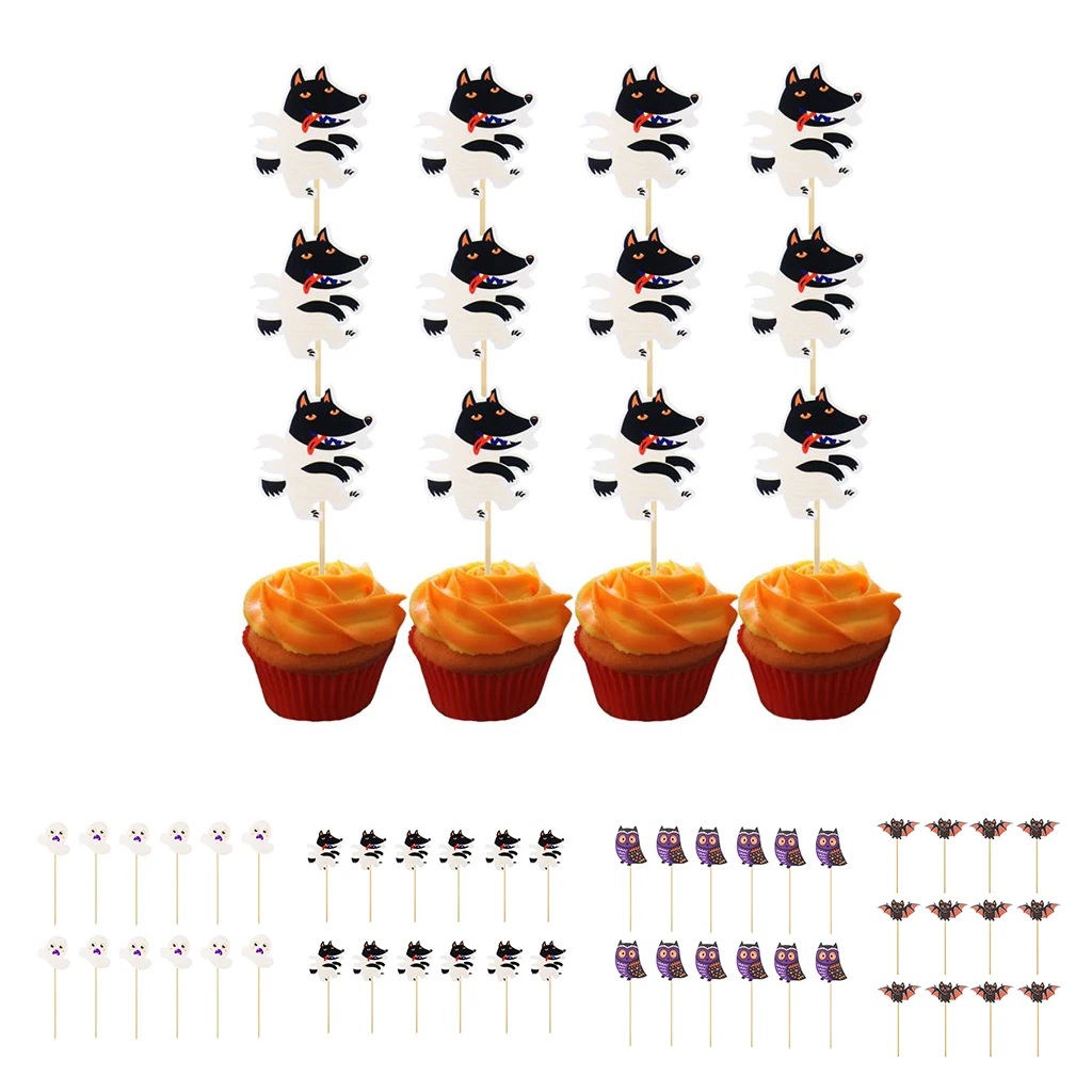 12 Sets Cute Cupcake Picks Jungle Safari Favors Cake Toppers Party Decors