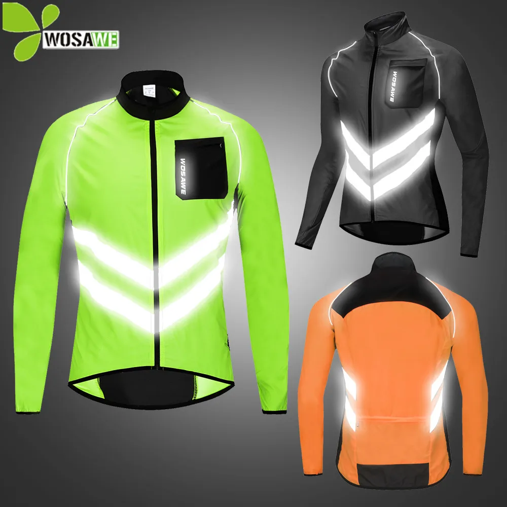 Najtaniej WOSAWE odblaskowe kurtki rowerowe mężczyźni oddychająca wodoodporna lekka kurtka przeciwdeszczowa płaszcz rowerowy MTB Bike odzież