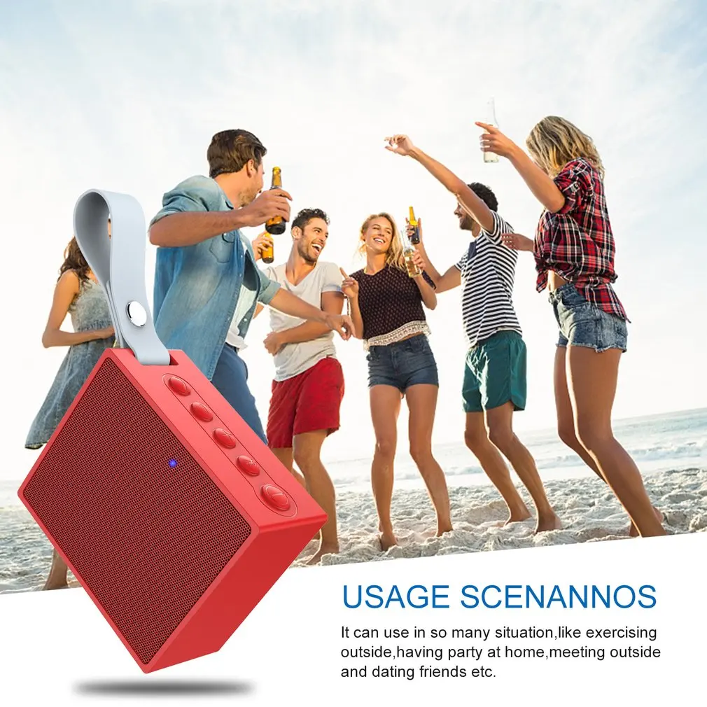 Открытый Портативный Hifi беспроводной Bluetooth V4.2 динамик с усиленным басом Водонепроницаемый IPX6 с 5 Вт аудио драйвер