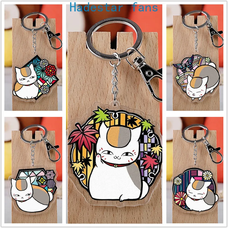 10 pcs/lot Anime Natsume Yuujinchou Acrylic Keychain Toy Figure Madara Bag Pendant Double sided keyring Gifts | Игрушки и хобби