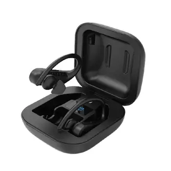 

TWS 5.0 Sports Bluetooth Headset Digital Display Earlobe Waterproof Black Wireless Bluetooth Headset