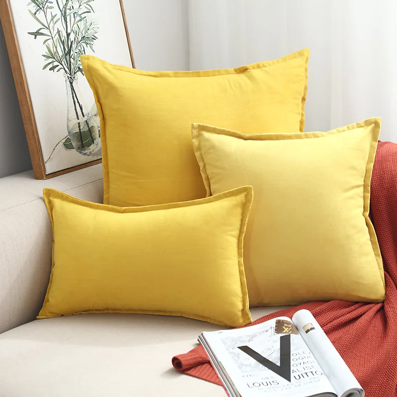 

Set of 3 Suede Cushion Cover Soild Color Pillowcase Mordern Nordic Pillow Cover Suede Cushion Cover Home Decoration For Sofa Bed