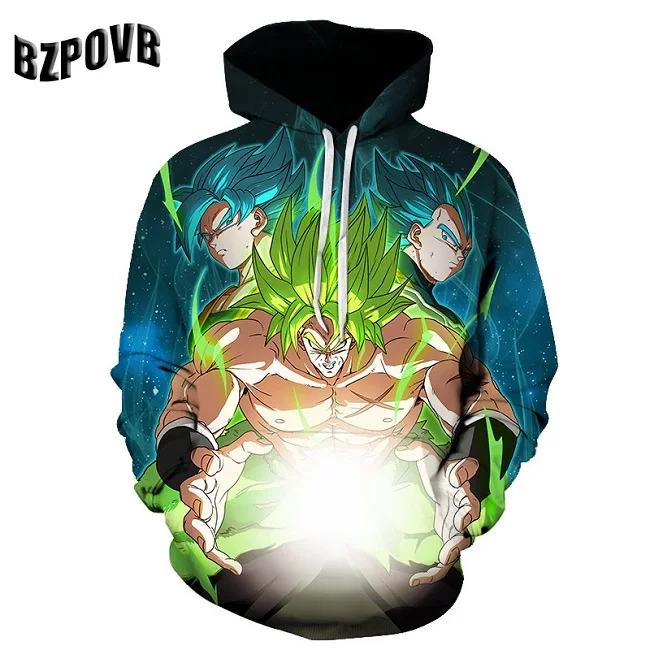 Dragon Ball Супер Broly 3D толстовки Толстовка мужская мода мультфильм аниме Печатный пуловер с круглым вырезом длинным рукавом Толстовка уличная - Цвет: LMWY-1934