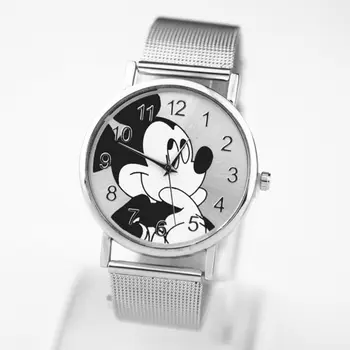 

zegarki meskie New Fashion Luxury Brand Mickey Watches Women Casual Stainless Steel Metal Mesh Quartz Watch Zegarek Damski