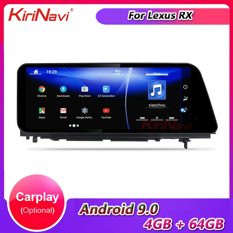 Автомагнитола KiriNavi 12 3 дюйма 1 Din Android 9 0 для Lexus RX RX200 RX350 RX450 автомобильный GPS
