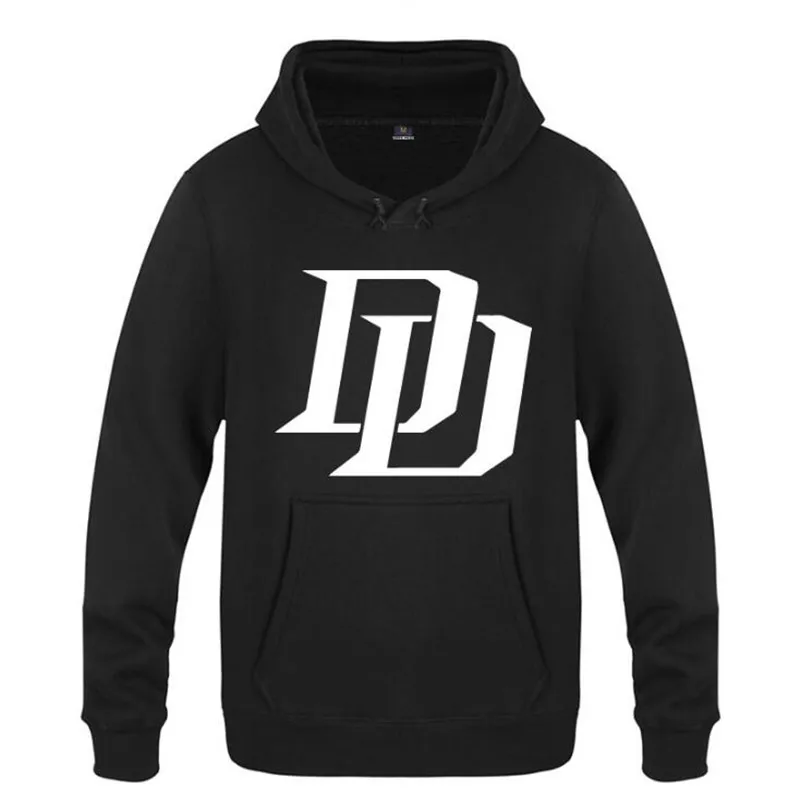Мужские толстовки, новинка, Daredevil DD Logo, мужская толстовка с капюшоном, высокое качество, флис, длинный рукав, для катания на коньках, Мужская толстовка, мужской спортивный костюм, хип-хоп