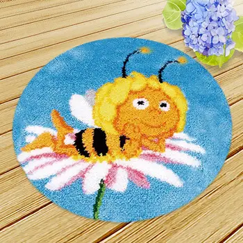 

High quality cartoon Knooppakket Smyrna Latch Hook Kits Diy Button Cushion Animals Needlework Mat Klink Haak Kussen Bloem Gift