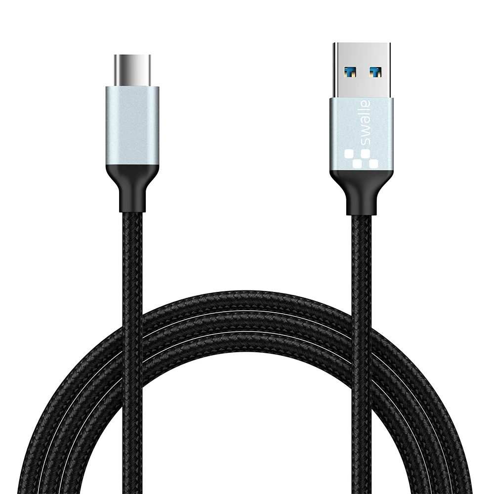 Swalle 3A USB кабель для samsung Galaxy S9 S8 Plus S10 Xiaomi Redmi Note 7 type C USB-C мобильный телефон Быстрая зарядка Быстрая - Цвет: Черный