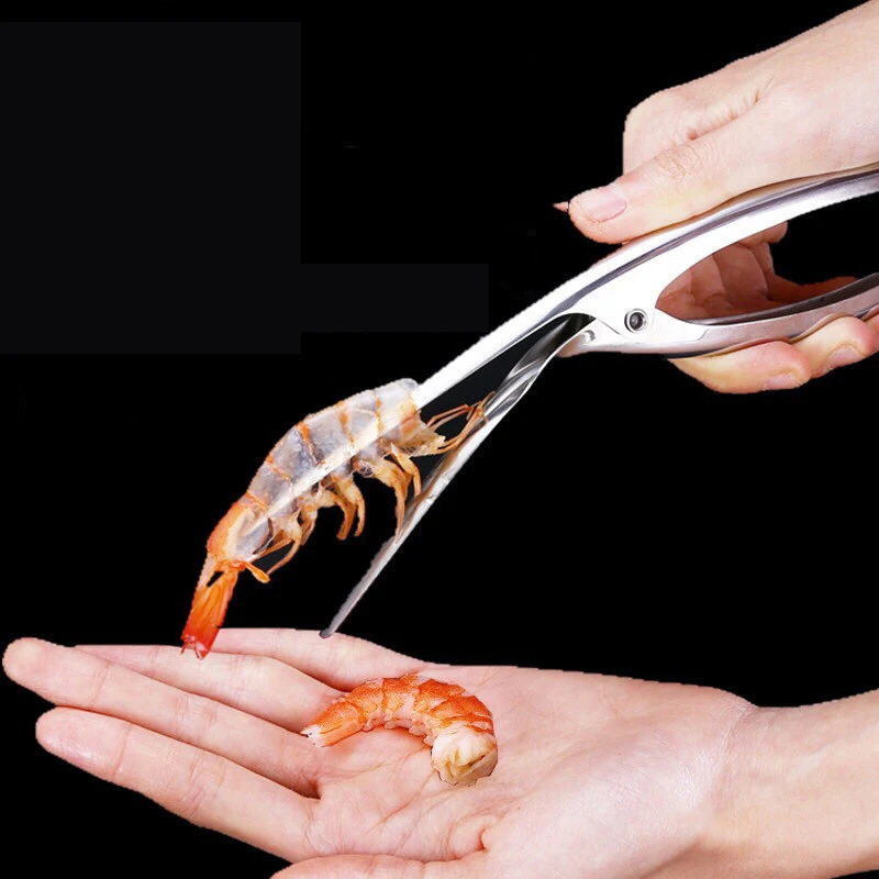 2pcs Stainless Steel Shrimp Stripper Safe and fast Shrimp Line Cutter Peeler Cleaning Peeling Seafood Tools Kitchen Accessories