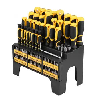 

100Pcs Mechanic Portable Screwdrivers and Bits Nuts Screws Repair Tools Set ABS Plastic + Chrome-Vanadium Steel