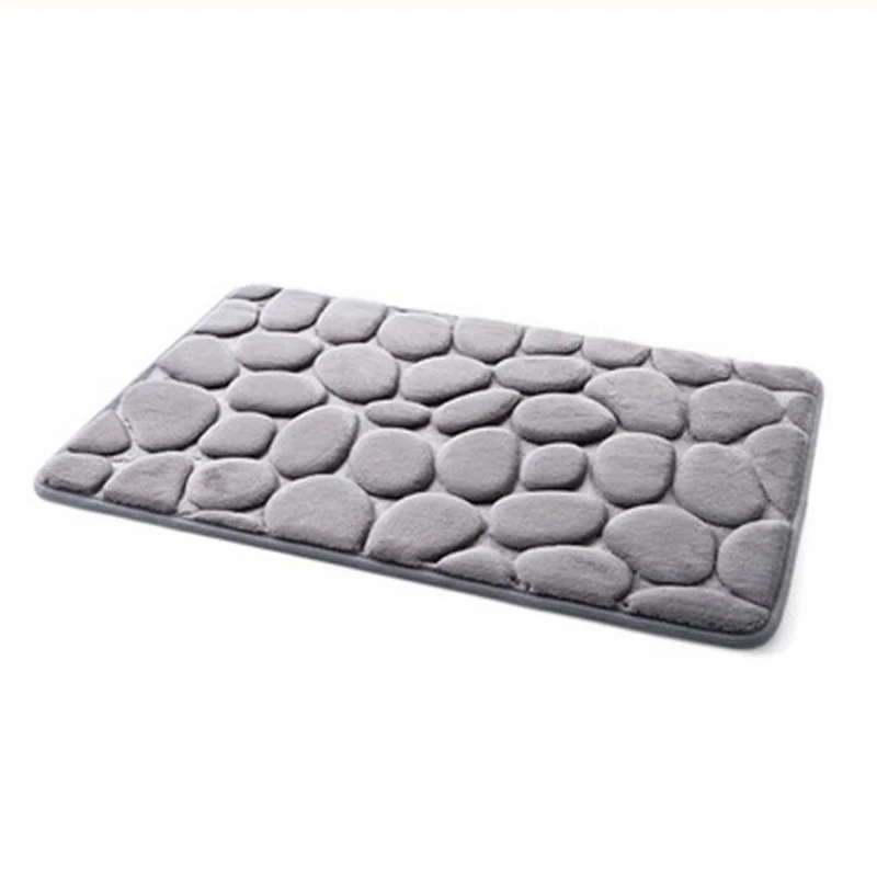 Style1-grey Sisher фланелевый коврик для ванной комнаты с эффектом памяти, коврик для гостиной, коврик для двери, комплект, туалет, 3D каменный узор, Нескользящие коврики для ванной, напольный Декор - Цвет: Style1-grey