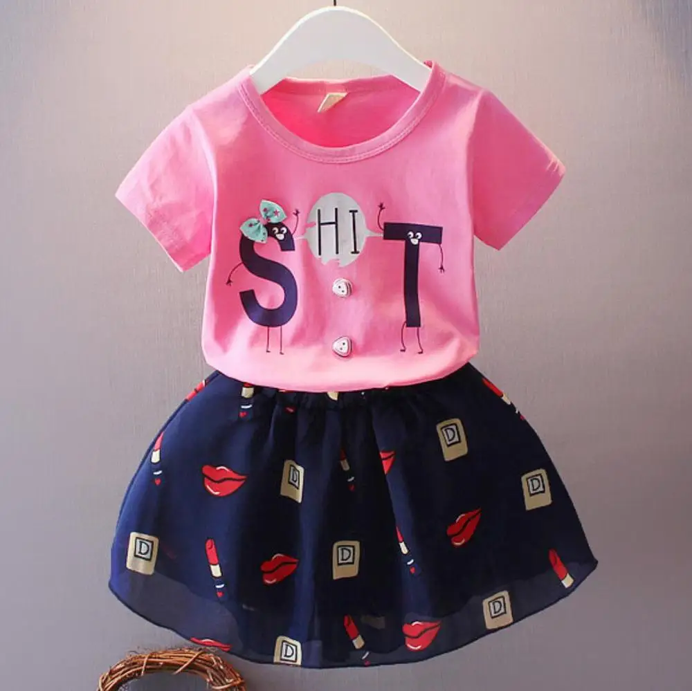 Модные комплекты одежды для маленьких девочек летняя новая детская одежда