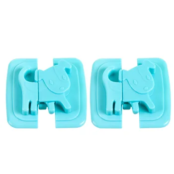 

10 Pcs Dog Pattern Baby Safety Locks Multifunctional Anti-pinch Protective Lock for Cabinet Refrigerator Drawer (Blue)
