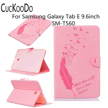 

CucKooDo PU Leather [KickStand] Case Cover with Flip Folio Wallet Simple Cover Case for Samsung Galaxy Tab E 9.6 T560 Tablet