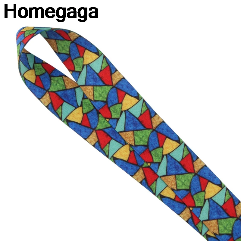 Homegaga геометрический узор бирки ремешок на шею ремешки для ключей ID карта Пропуск Тренажерный зал мобильный телефон USB бейдж держатель DIY веревка D2321
